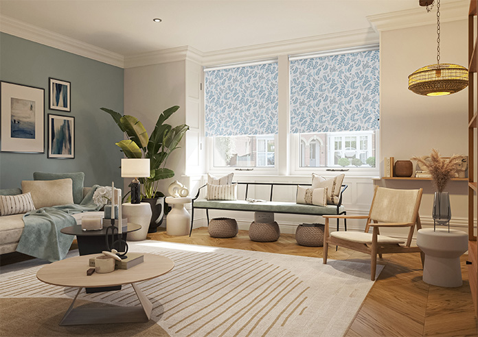 Breezy Leaves, Blue Hues - Roller Blind - Image 7